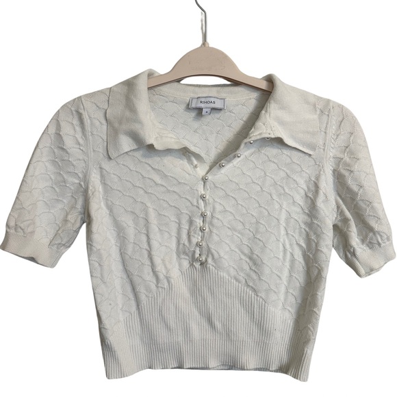 Short Sleeve Textured Knit Tee 🤍 - Picture 3 of 6